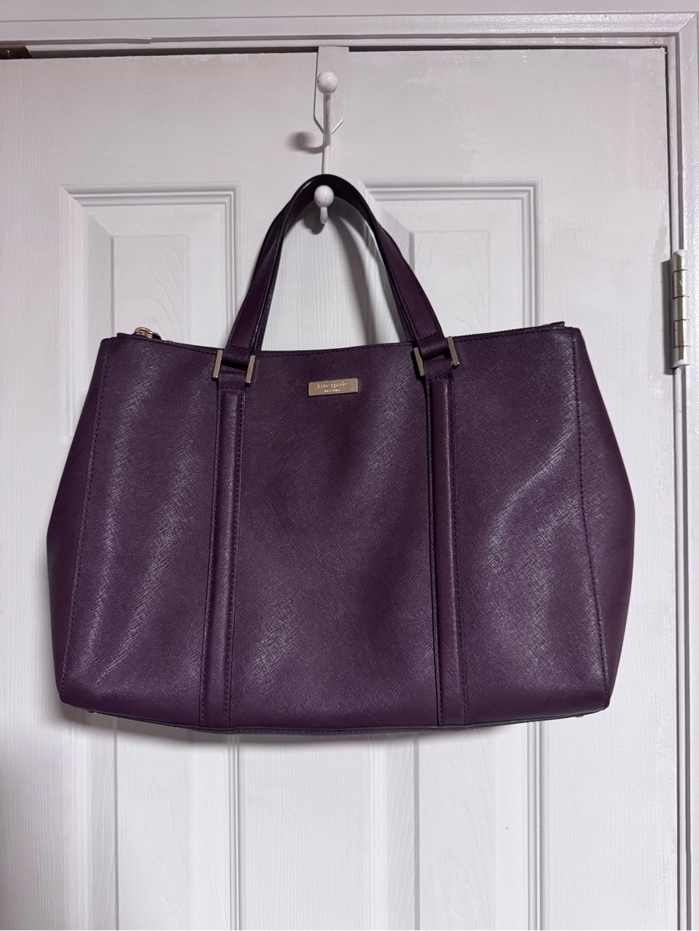 kate spade Deep Purple Saffiano Leather Tote